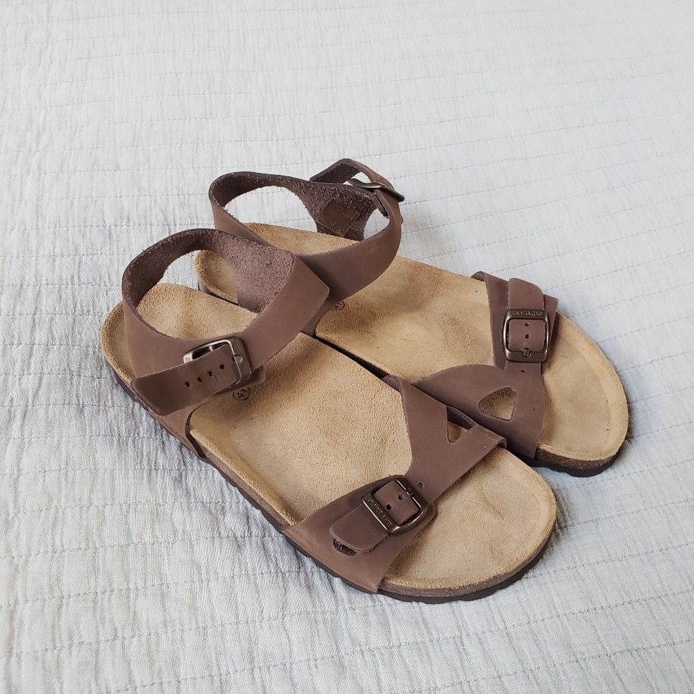 Grunland Brown Leather Womens ( Unisex ) Sandals